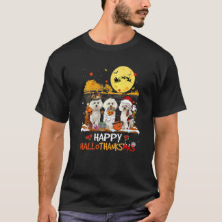 T-shirt Bichon Frise Joyeux Hallothanksmas Halloween Merci