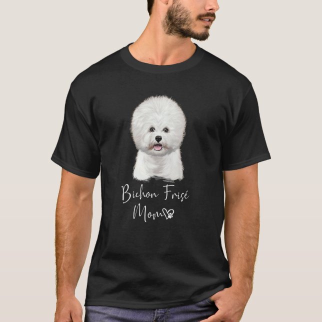 T-shirt Bichon Frisé Maman Cute Chien Chien Chien Mignonne (Devant)