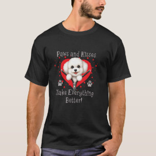 T-shirt Bichon Frise Pattes et baisers rendent tout meille