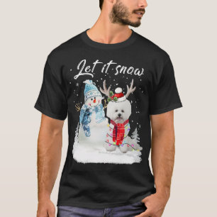 T-shirt Bichon Frise Père Noël Chien Noël Snowman Noël Paj