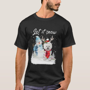T-shirt Bichon Frise Père Noël Chien Noël Snowman Noël Paj