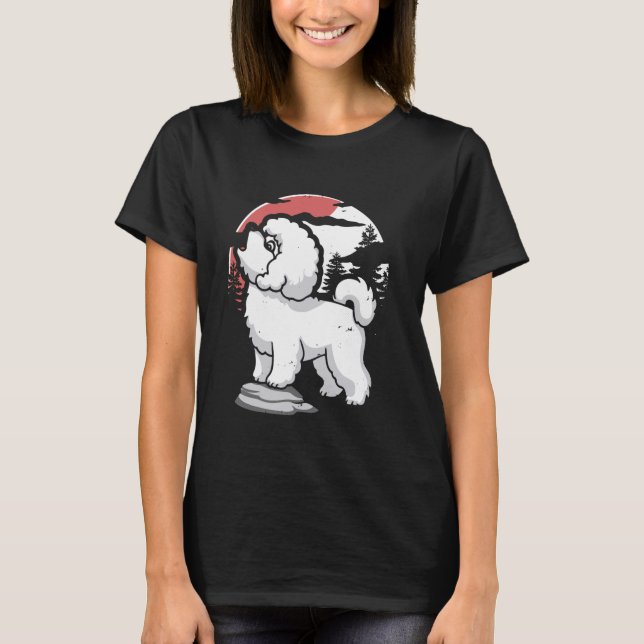 T-shirt Bichon Frise Pet - Chien race Moon Howling (Devant)