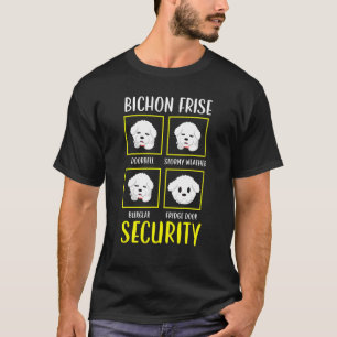 T-shirt Bichon Frise Sécurité Cheveux Bouclés Toutou Chiot