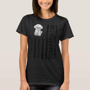 T-shirt Bichon Frise USA Drapeau Funny Bichon Frise Propri