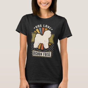T-shirt Bichon Frise Vintage Classique Rétro Chien
