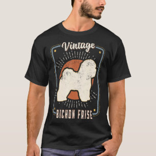 T-shirt Bichon Frise Vintage Retro Classic Chien Love 1