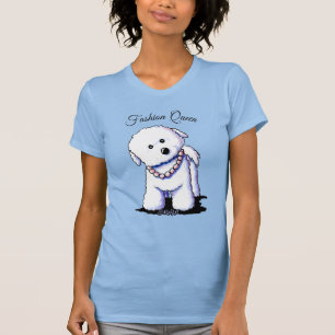 T-shirt Bichon gracieux en perles