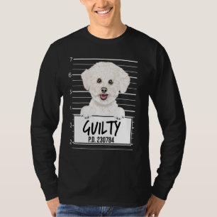 T-shirt Bichons Frise Mugshot Coupable Chien