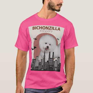 T-shirt Bichonzilla - Monstre De Chien De Bichon Géant