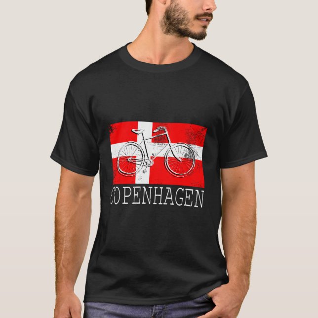T-shirt Bicycle Copenhague Tourisme Danemark Drapeau Cadea (Devant)