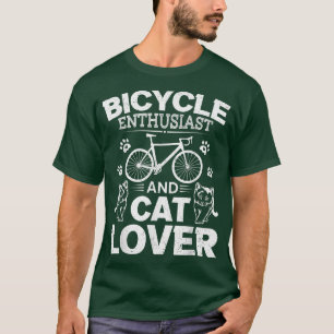 T-shirt Bicycle Enthusiast And Cat Lover Mountain Biking C