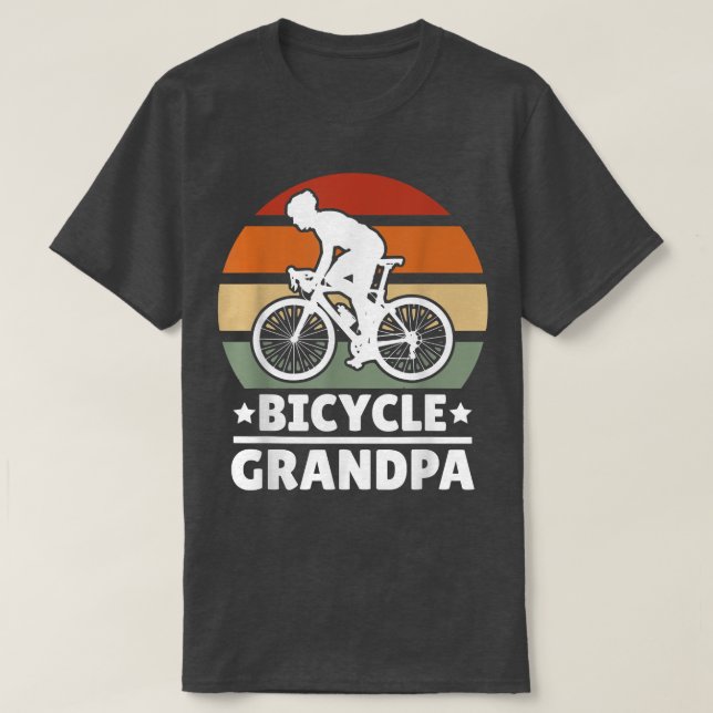 T-shirt Bicycle Grandpa with a Bike  (Design devant)