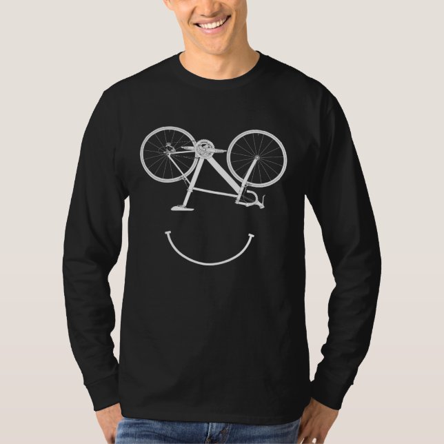 T-shirt Bicycle Smile Cyclist Bicycle Rider Cycling Bike T (Devant)