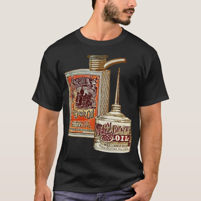 T-shirt Bicycle Vintage Sperm Oil Cans Bicyclage (Devant)