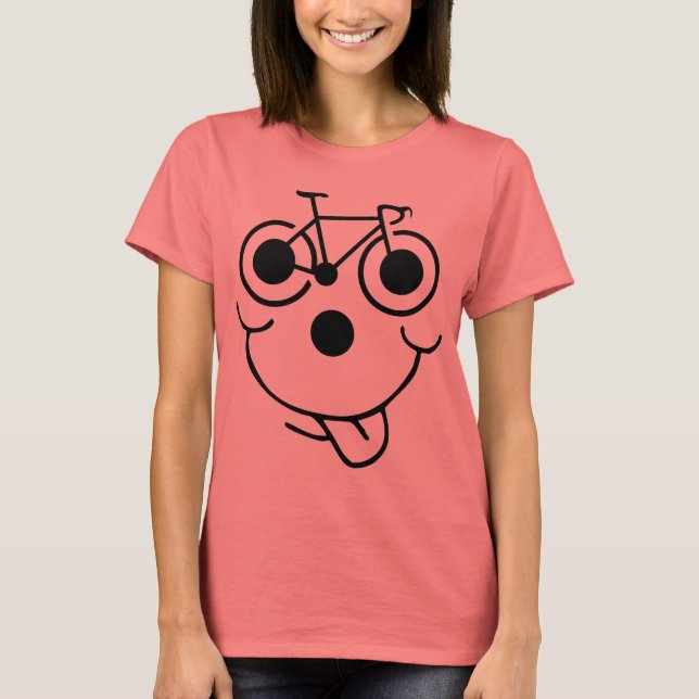 T-shirt Bicyclette à visage amusant (Devant)