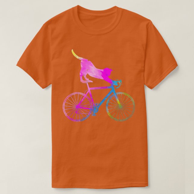T-shirt Bicyclette amusant Cycliste Chat (Design devant)