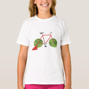 T-shirt Bicyclette amusante avec Roues de pastèque