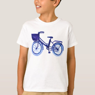T-shirt Bicyclette bleue d'aquarelle