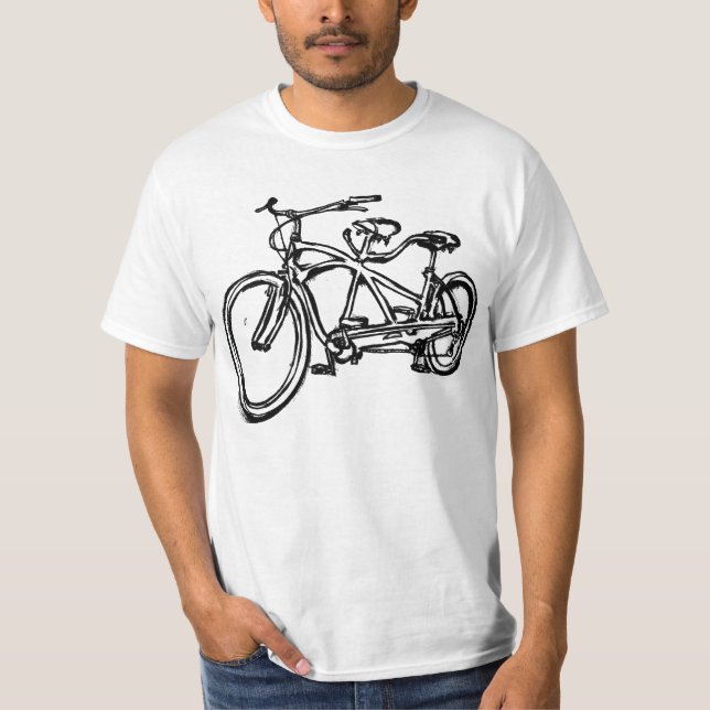 T-shirt Bicyclette construite pour le vélo 2 (de tandem (Devant)