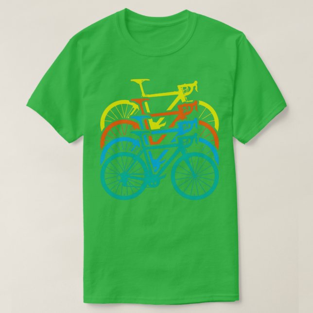 T-shirt Bicyclette couleur amusante rétro (Design devant)