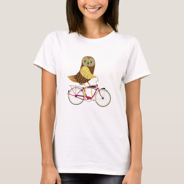 T-shirt Bicyclette de hibou (Devant)