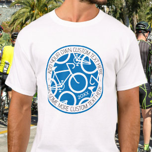T-shirt Bicyclette de texte personnalisée