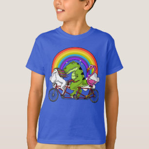 T-shirt Bicyclette d'équitation de Flamant rose de