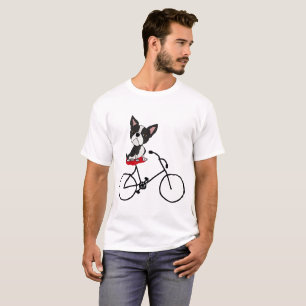 T-shirt Bicyclette drôle d'équitation de terrier de Boston