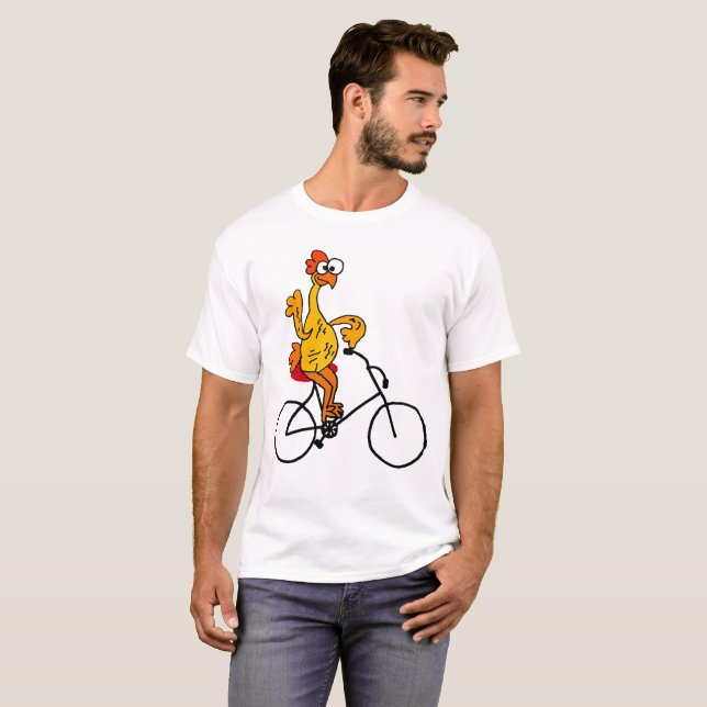 T-shirt Bicyclette en caoutchouc drôle d'équitation de (Devant entier)