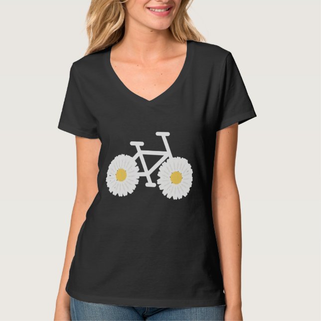 T-shirt Bicyclette Fleur Fleur Fleur Mignonne Nature Sp (Devant)