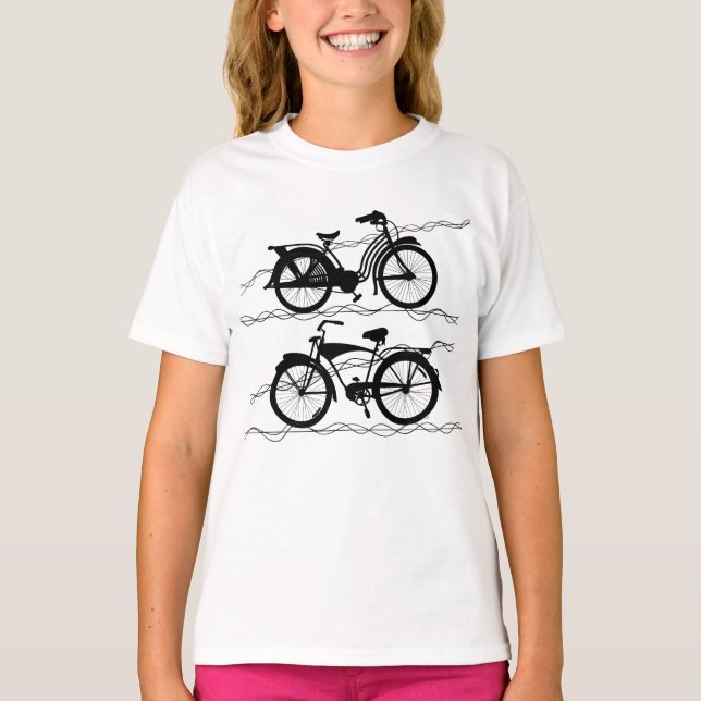 T-shirt Bicyclette Noir 1 (Devant)