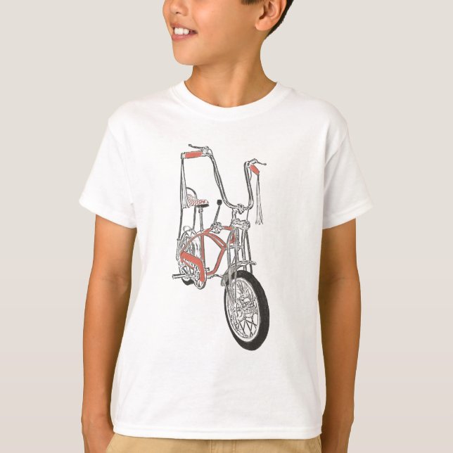 T-shirt Bicyclette orange classique de vélo des années 60 (Devant)