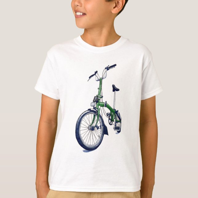 T-shirt Bicyclette verte de Brompton (Devant)