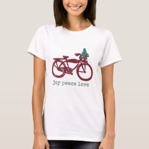 T-shirt Bicyclette vintage et conception d'arbre de Noël