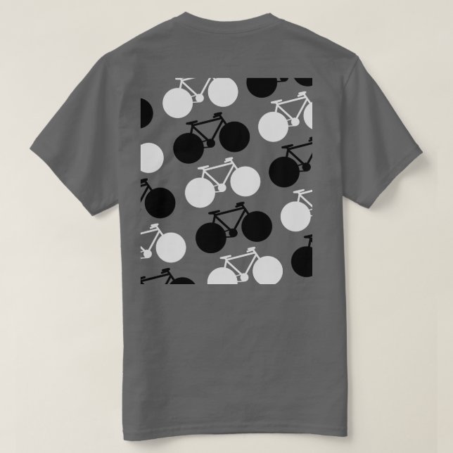 T-shirt bicyclettes en noir et blanc, moderne & design (Design dos)