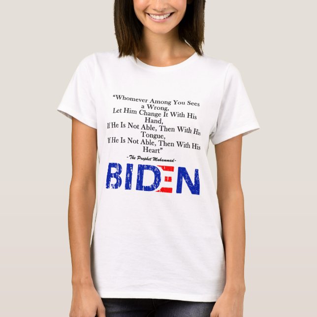 T-shirt Biden cite le hadith 2020 du prophète Mahomet (Devant)