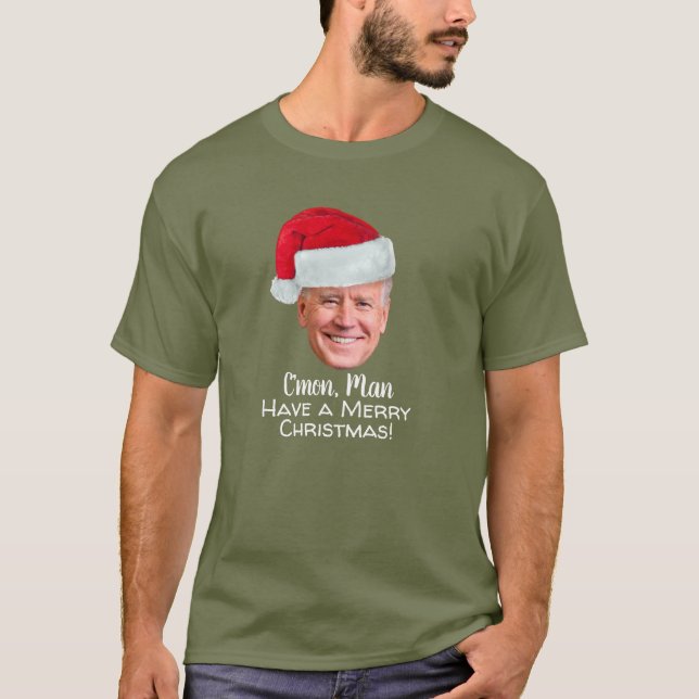 T-shirt Biden Harris 2020 - Joe Santa Hat - C'mon Man (Devant)