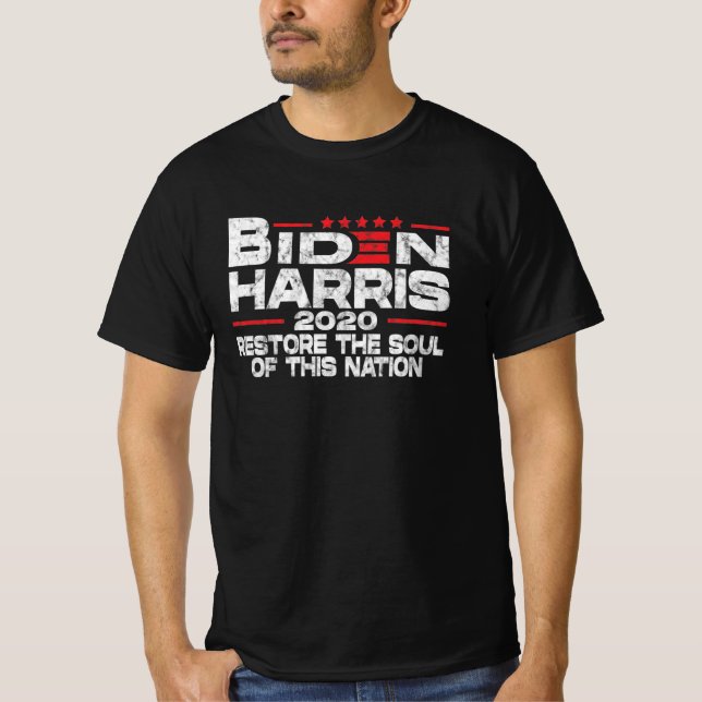 T-shirt Biden Harris 2020 restaurer l'âme de cette nation (Devant)