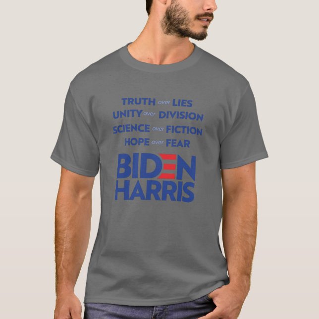 T-shirt Biden Harris - Truth Unity Science Hope (Devant)