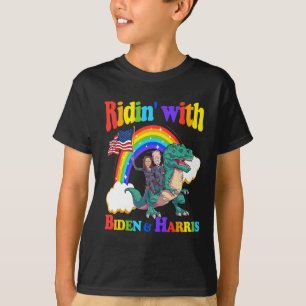 T-shirt Biden Kamala Harris Shirt Toddler Kids Dinosaur T-