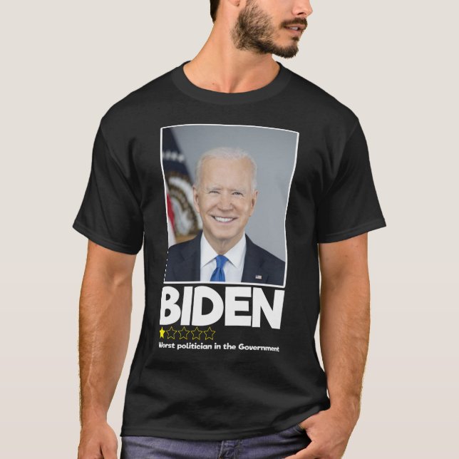 T-shirt Biden Pire Politicien Dans Le Gouvernement 1 Étoil (Devant)
