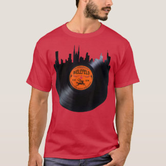 T-shirt Bielefeld Allemagne City Skyline Record Vintage LP