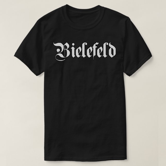 T-shirt Bielefeld écrit avec une police gothique (Design devant)