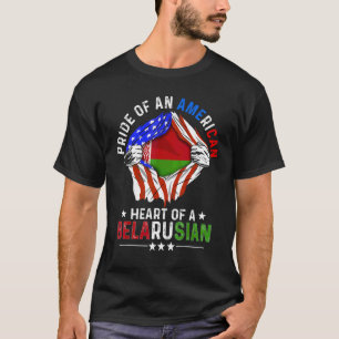T-shirt Biélorusse Américain Amérique Fierté Étranger Biél