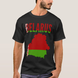 T-shirt Biélorusse - Carte du drapeau du pays Biélorussie
