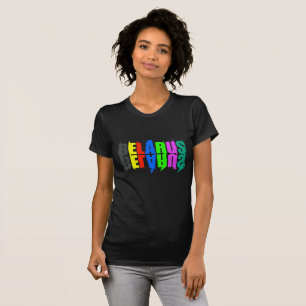 T-shirt Biélorussie Colorful Happy Lettres