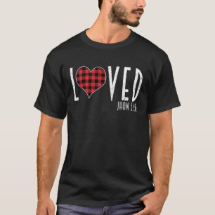 T-shirt Bien aimé John 316 Christian Valentine's Day Red P