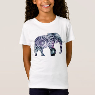 T-Shirt Bien-être animal - Silhouette éléphante Fractale 2