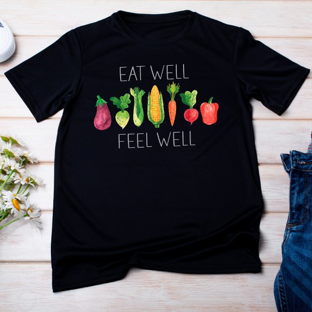 T-shirt Bien Manger Sentez Bien Aquarelle Légumes bio (Créateur téléchargé)