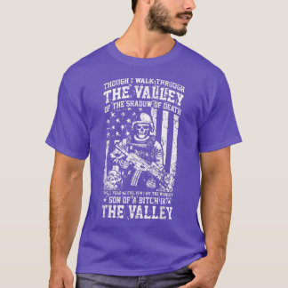 T-shirt Bien que je marche à travers la vallée Militaires